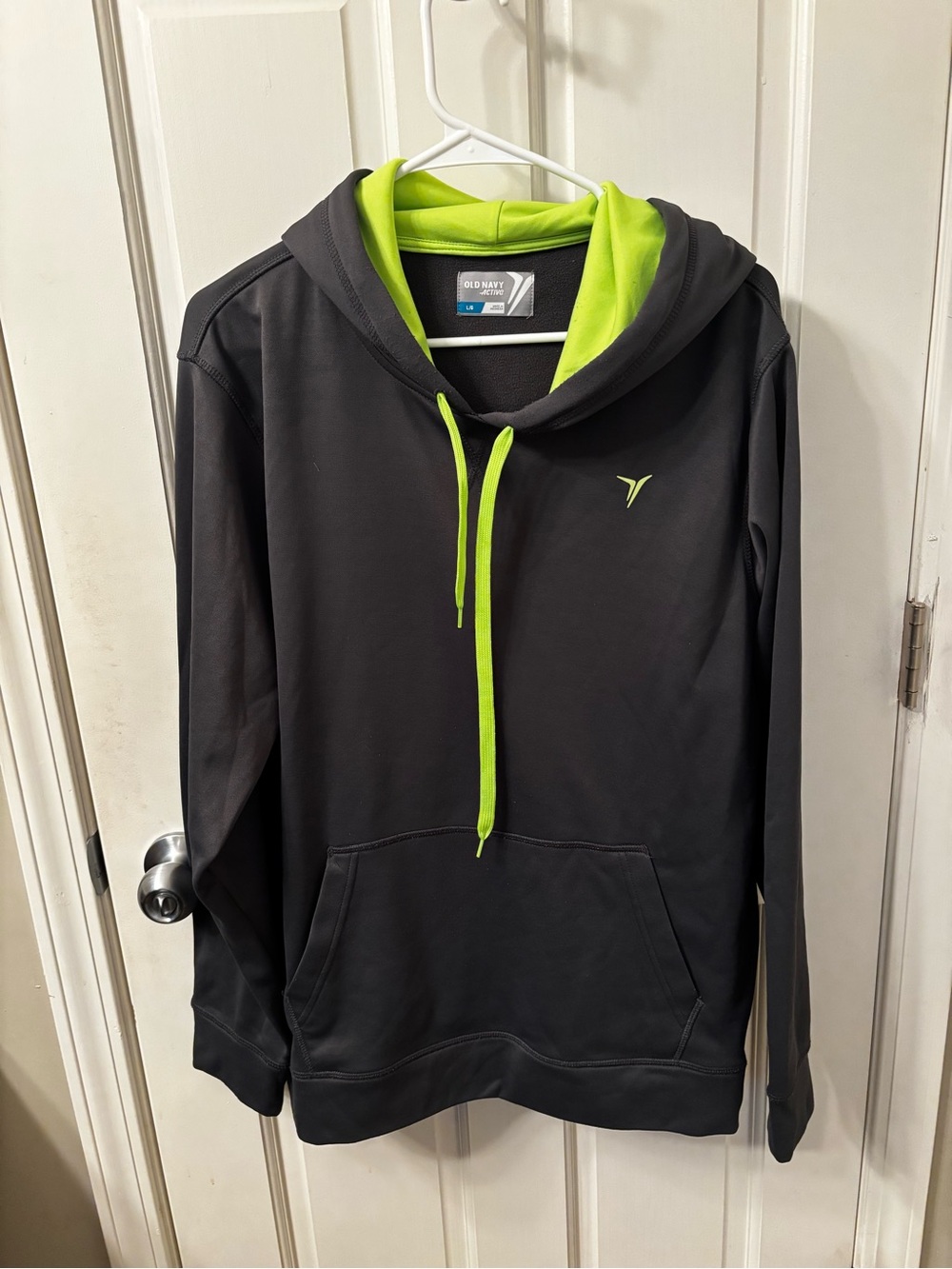 Old Navy Men’s Black Performance Hoodie with Lime Accent